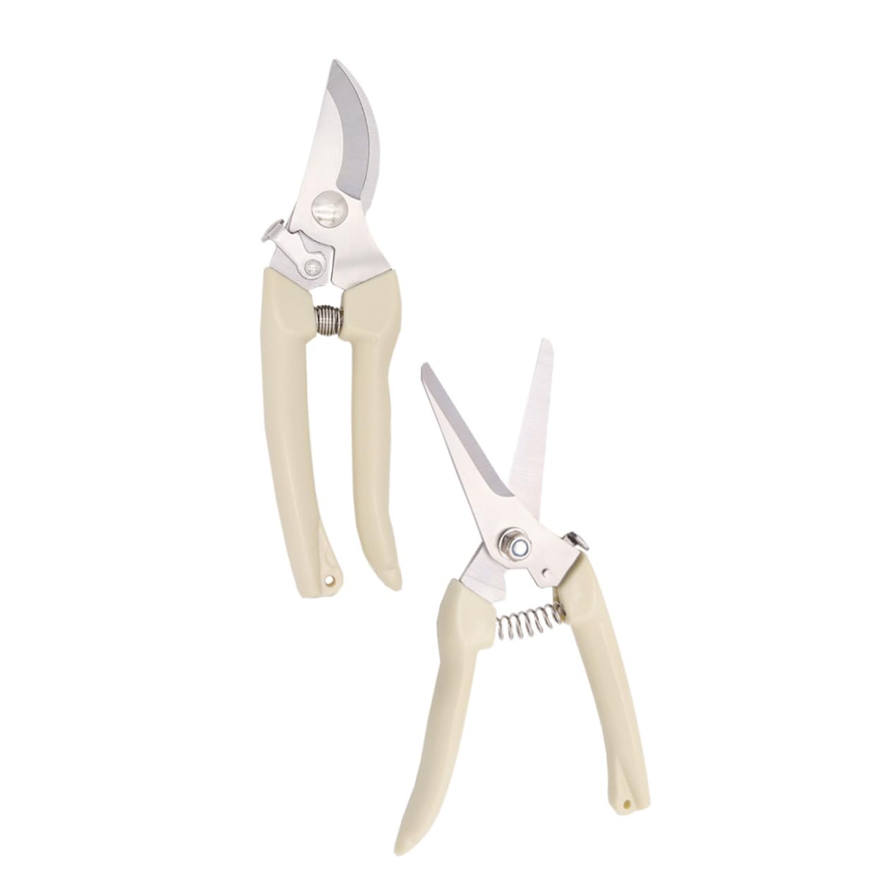 TOYANDONA 2 Sätze Gartenschere Buschschere Handschneider Pflanzenschneider Baumschere Handscheren Für Die Gartenarbeit Branchenschneider Beige Rostfreier Stahl 2 Stück * 2
