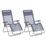Lafuma MOBILIER   Lot De 2 Fauteuils Relax Zéro Gravité   Rclip   Batyline® Iso   Bleu Ocean   Fabriqué en France   BDL0010_9870   Garantie 5 Ans   L.88xl.67xH.114cm