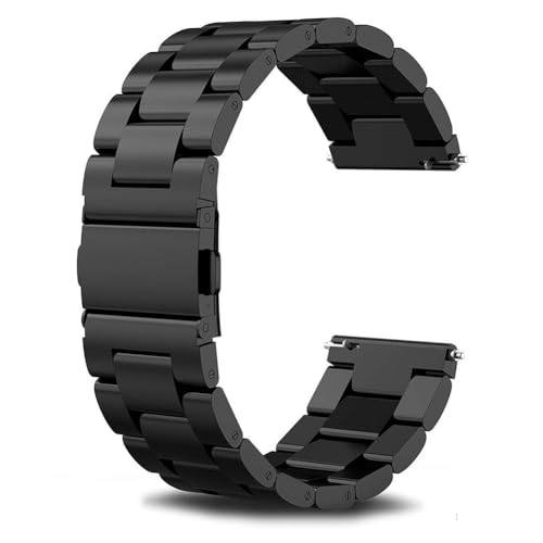 SUNDAREE Compatible con Garmin Venu 2/Garmin Venu 3/Vívoactive 4/Forerunner 255 Music 265 Pulsera, 22 mm Negro Hombre Metal Acero Inoxidable Correa de Repuesto Correa de Reloj de Pulsera
