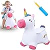 iPlay, iLearn Bouncy Pals Unicorn Bouncy Horses, Toddler Girl Bouncing Animal Hopper, Inflatable Plush Hopping Toy…