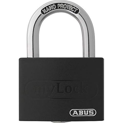 ABUS Vorhängeschloss T65AL/40 myLOCK - individuell beschreibbar - Spindschloss - massiver Aluminium-Schlosskörper - ABUS-Sicherheitslevel 5 - Schwarz Cover