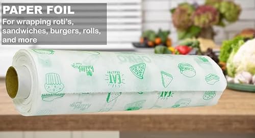 Image of VIN 100% Food Grade Wrapping Butter Paper Roll for Kitchen Use - Non Stick, Greeseproof, Oil-Resistant Baking & Sandwich Burger Wrap Parchment Paper for Cooking,Wrapping (20 Meter)