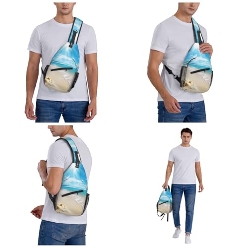 Bolso cruzado deportivo negro para hombre y mujer miniatura 7