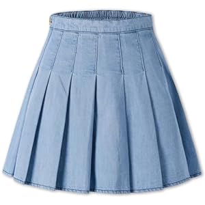 SANGTREE Girls Women’s Pleated Skirt, Elastic Waist Uniform Skirt Plus Size, 2 Years – US 4XL