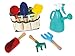 Small Foot 1710 Sac pour le jardin ou plage, 6 outils et un arrosoir dans un sac de transport, à partir de 3 ans