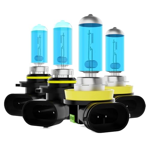 Image of Headlight Bulbs Fit For Nissan Pathfinder 2013-2016, 9005 H11 High Low Beam 300% Ultra Brighter Halogen Headlight Bulb Combo, 6500k White Light, Pack of 4