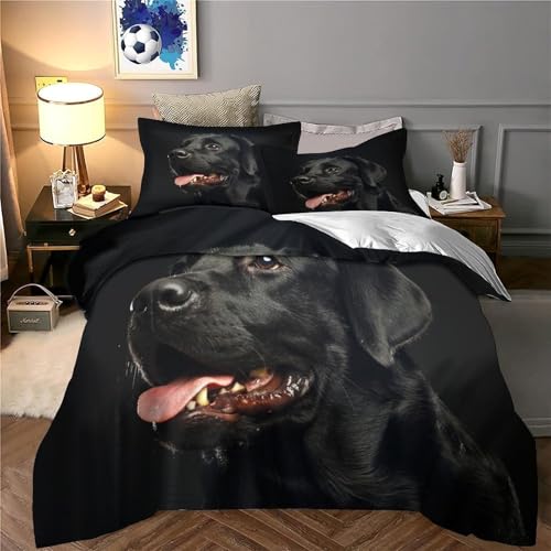 Housse de couette Labrador 135x200 ensemble linge de lit microfibre 3D