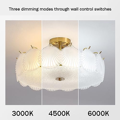 Plafonnier verre bohème au design moderne avec ampoule variable incluse - 2