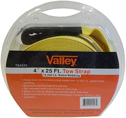 4" X 25 FT. Tow Strap, Twisted Loop, 15,000 LB. Rated, TS4x25
