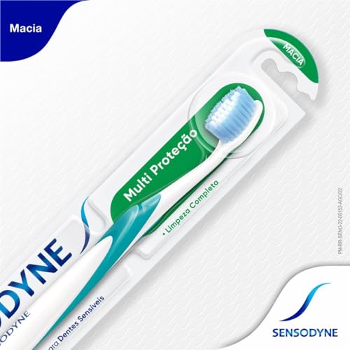 Sensodyne Multi Proteção, Escova de Dente Macia para Dentes Sensíveis, Limpeza Completa