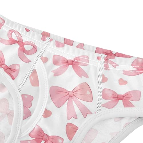 Wusikd Pink Ribbon Boys' Underwear Cotton Bows Hearts Boys Briefs Soft Toddler Underwear 2T4