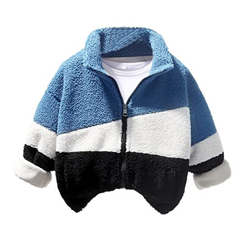 Boys Girls Long Sleeve Fleece Jacket with Pocket Kids Winter Warm Plush Coat Trendy Full Zip 2t Jackets for Girls