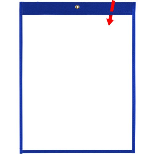 StoreSMART® - 11" x 14" - Open Short - Blue Rigid Vinyl Sewn Pocket - 5-Pack - Dry Erase Surface - T85207S-B-5