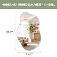 Muzilife Asymmetrischer Rahmenloser Spiegel zum Aufhängen, 50 x 85cm – Ansicht 4