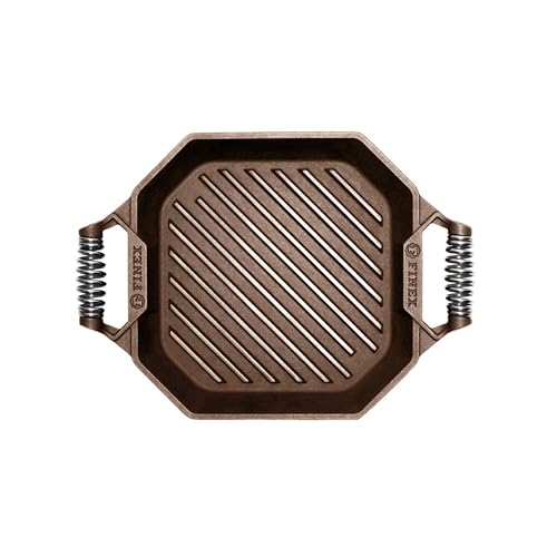 FINEX 12' Cast Iron Grill Pan, Modern Heirloom, Handcrafted in The USA, Pre-Seasoned with Organic Flaxseed Oil