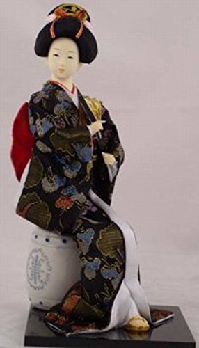 Muñeca de Porcelana Geisha Japonesa 12" miniatura 1