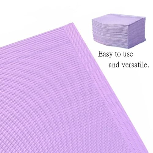 Image of Dental Patient Bibs - Pack of 125 (Purple) | 3-Ply Disposable Bibs | Waterproof & Absorbent Protection | Ideal for Dental Clinics, Salons & Tattoo Studios