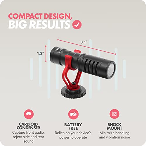 Image of Movo Content Creator Video Kit with VXR10 Shotgun Condenser Video Microphone and Mini LED Video Light - Compact Mic and Light for Cameras and Smartphone Video