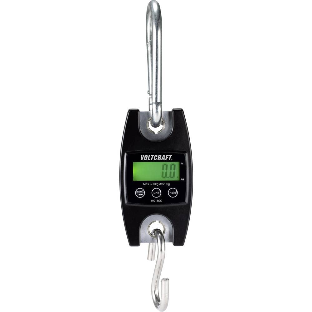 VOLTCRAFT HS-300 Hängewaage HS-300 Wägebereich (max.) 300 kg Ablesbarkeit 200 g batteriebetrieben Schwarz