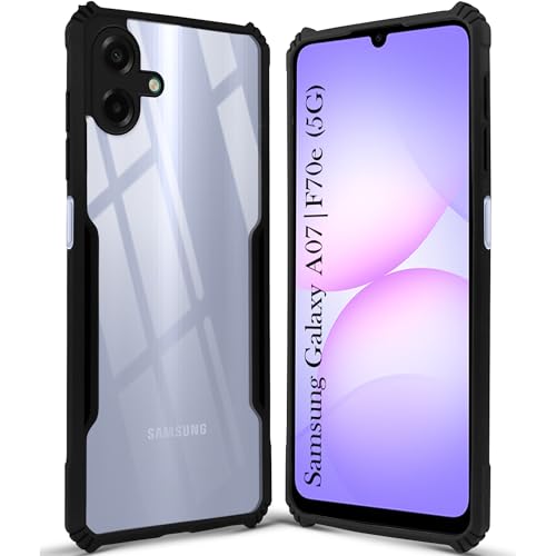Image of Jkobi Hybrid Back Cover Case for Samsung Galaxy A07 5G | F70e 5G (Shockproof with Polycarbonate Clear Panel | Professional Black)