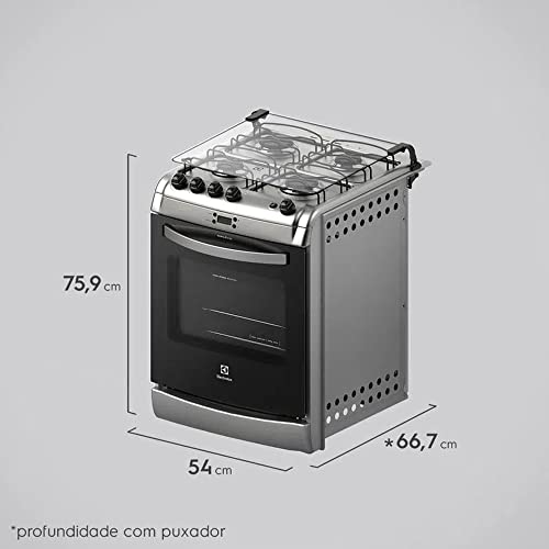 Fogão 4 Bocas de Embutir Electrolux Prata Automático com Timer Digital (52EXR) - Bivolt Bivolt