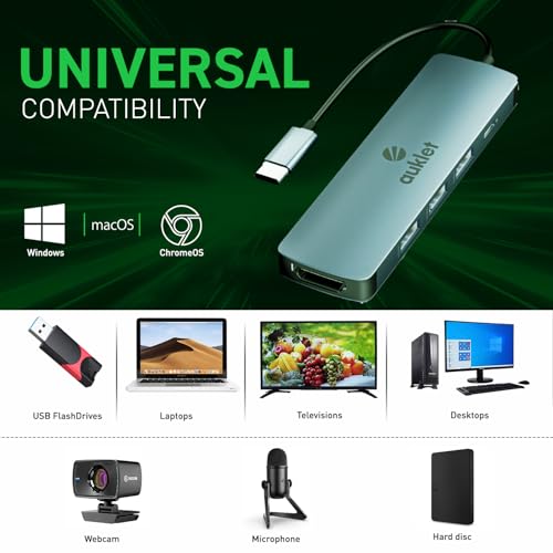 USB C Hub Docking Station, 5-in-1 Aluminium USB C Hub,4K HDMI@30HZ,100 W Power Delivery, Compatibile with iOS, Windows and Linux | Laptops, Televisions & Desktops | Plug and Play (Black) 8 41c2vQsYyaL