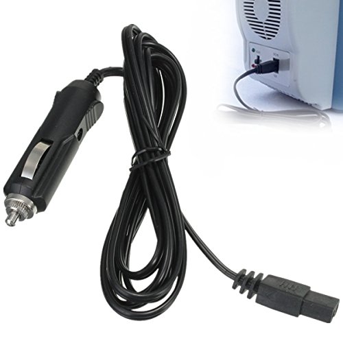dDanke 2 Pin Lead Cable Plug Wire Power Cord for Car Cooler Cool Box Mini Fridge, 12V DC 5A, Black 2m