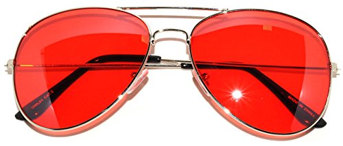 Image of OWL Classic Aviator Style Sunglasses Metal Frame Colored Lens UV 400 Unisex