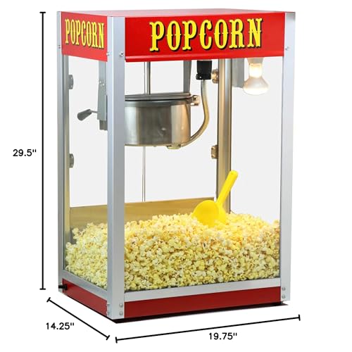 Paragon Theater Pop 8 Ounce Popcorn Machine on a busy counter with customers