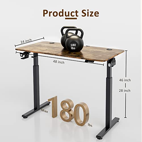 Azonanor Standing Desk - Stand Up Desk With Splice Board, Electric Adjustable Height Desk, 48 X 24 Inches Sit Stand Home Office Desk #TOP2