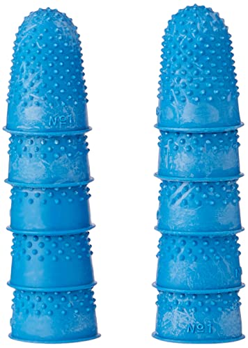 265486 Fingerhüte, aus Gummi, zum Zählen von Geldscheinen/Umblättern, Größe M, Blau, 10 Stück