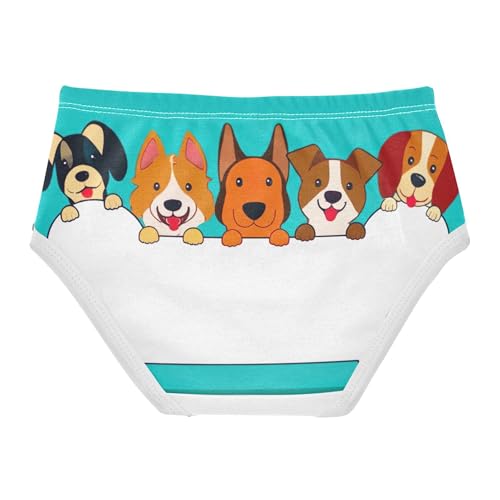 Toddlers Underwear Floral 2t Cotton Panties for Girl Print Briefs Girls Undies Cute Dogs Cartoon White Bone2