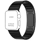 ZoneYiLa Apple Watch Band 42mm, Stainless Steel Replacement Smart Watch Band Link Bracelet - Black