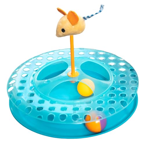 Image of Catstages Cheese Chase Interactive Cat Track Toy with Balls and Catnip Toy, Multicolored