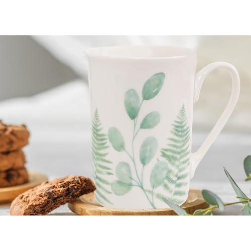 Set of 6 Eucalyptus New Bone China Coffee Mugs Afternoon Tea Cups Home Kitchen Mug Set Floral - Image 5