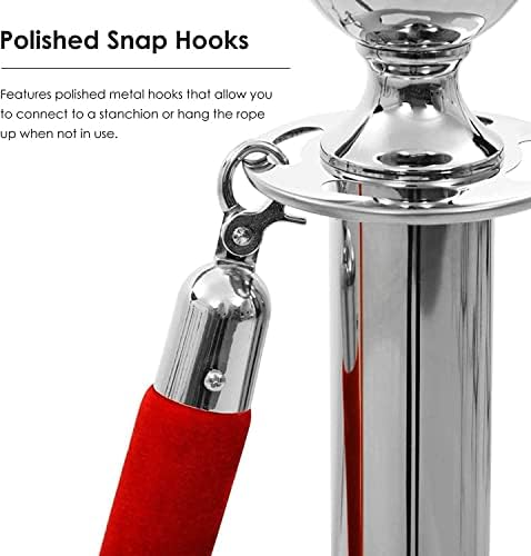 Twisted Velvet Rope Stanchion - 3m Red Queue Divider for Event Crowd Control, Braided Barrier Rope for Hotels, Weddings & Celebrations - Durable