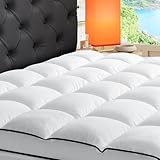 USKRIGE Queen Mattress Topper, Extra Thick Cooling Mattress Pillowtop for Back Pain, Plush Mattress Pad Protector with 8-21 Inch Elastic Deep Pocket 6d Down Alternative Filling