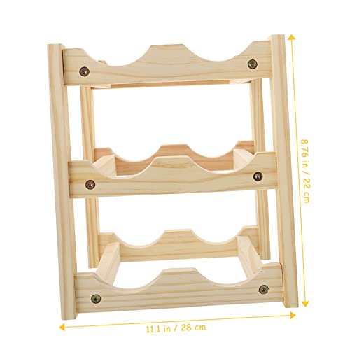 Soporte moderno de madera para botellas de vino miniatura 2