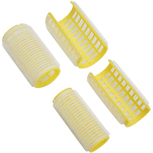 Rolos de cabelo autoaderentes, amarelos, leves, 3,5 cm/4,5 cm, conjunto profissional para uso em via