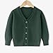 Girls Boys Basic Sweaters Fall School Uniform Kids V Neck Button Front Cardigan Knit Outerwear Comfy for Tween 2-13T Army Green