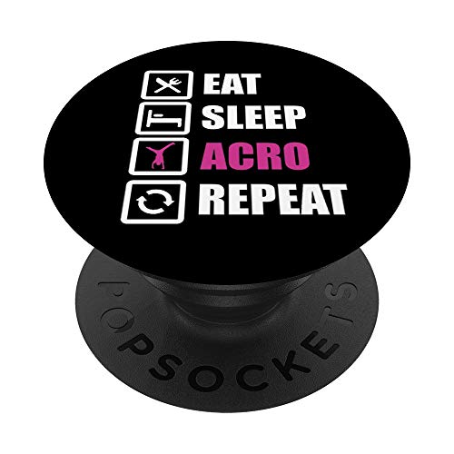 Eat Sleep Acro Repeat para gimnastas PopSockets PopGrip Intercambiable Cover