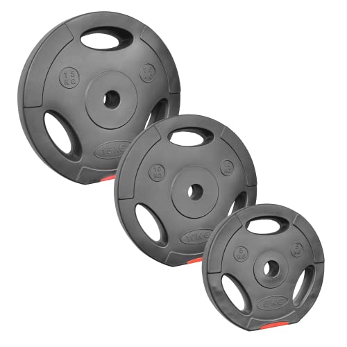 POWER-XTREME Hantelscheibe | Gewichtsscheibe | 30/31 mm | Kunststoff | Sand-Beton-Füllung | mit Griffen (10kg) POWER-XTREME Hantelscheibe | Gewichtsscheibe | 30/31 mm | Kunststoff | Sand-Beton-Füllung | mit Griffen (10kg)