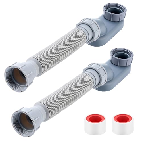 Siphon à profil bas de 3,8 cm Nuanchu, kit d'évacuation durable premium - 2