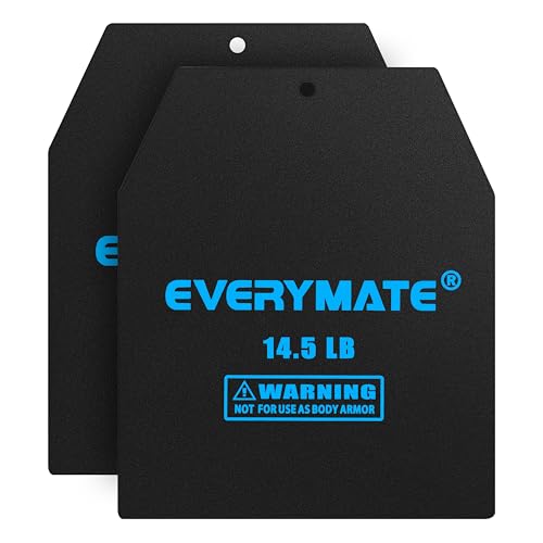 EVERYMATE Tactical Weighted Vest Plates 3.75/5.75/8.75/14.5/19.75LB Pairs Insert Weighted Vest Plates- Contoured Ergonomic Fit WODs Strength Training Running Weight Plates for Vest