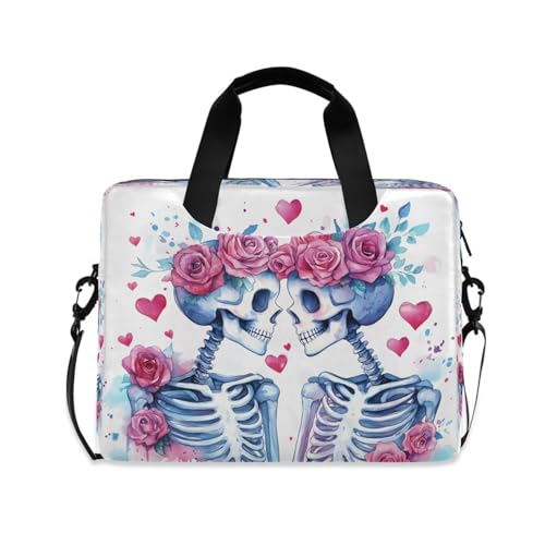 Bolso para laptop senya con diseño de calavera rosa miniatura 1