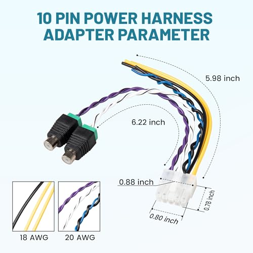 Conector de arnés NuIth de 10 pines para subwoofer Pioneer TS-WX1210A y cable de alimentación 7