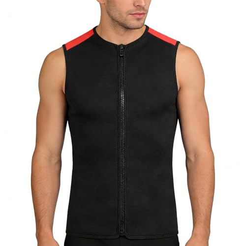 Chaleco térmico sin mangas de neopreno de 3 mm, unisex con cierre, chaleco elástico cálido para natación, snorkel, surf y buceo deportivo (M) miniatura 1