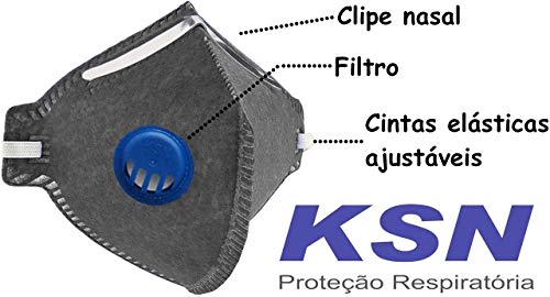 Mascara N95 Descartavel De Proteção Facial Com Valvula Filtro Respirador Ajustável Segurança Pff2-S