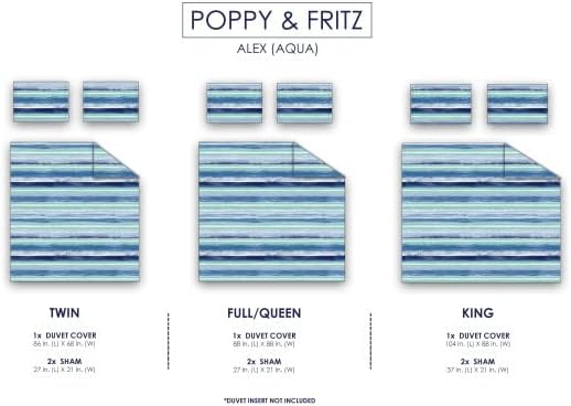 Poppy & Fritz - Queen Duvet Cover Set, Cotton Reversible Bedding with Matching Shams, Ideal Bedding Set (Alex Blue, Queen) image 7 of 8 B01N4TOULG