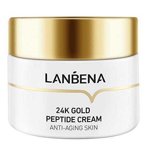 Anti Aging Cream, Moisturizing Cream Night Cream for Face LANBENA 24K Gold Peptide Wrinkle Facial Cream With Hyaluronic Acid Day and Night Anti Wrinkle Cream (50g)